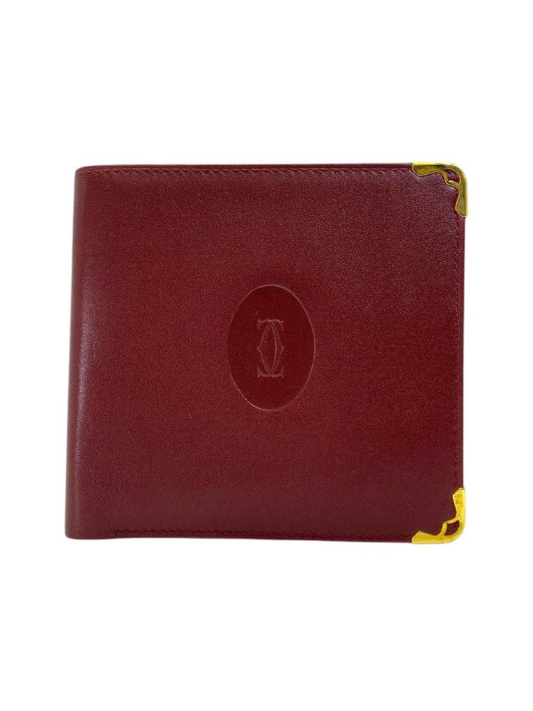 Cartier Must De Cartier Line Wallet Bifold Folding Card Holder Bill Compact